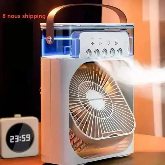 3 In 1 Portable Humidifier Fan Mini Air Conditioners USB Mini fan LED Night Light Water Mist Fun Air Cooler Humidifie For Home